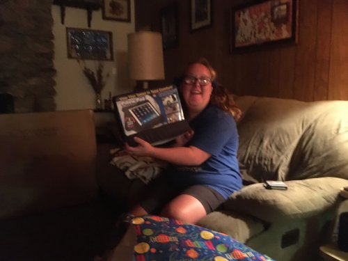 Melissa opening birthday presents